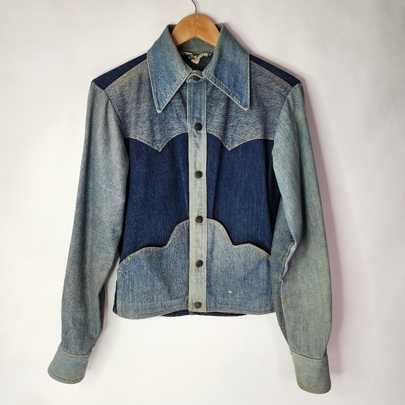 Antonio Guiseppe 70s Rare custom one of a kind denim & leather jacket - Picture 3 of 16